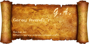 Gerey Avenár névjegykártya